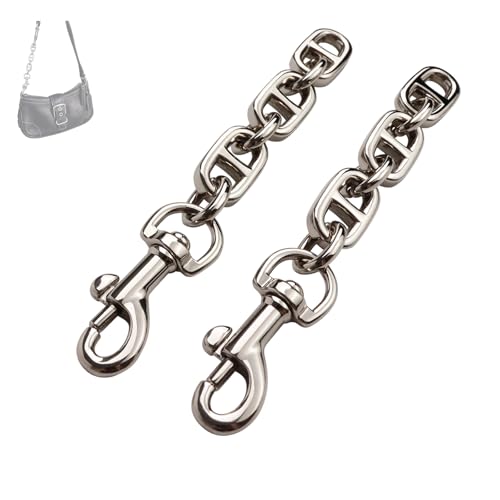 Purse Strap Extender 2Pcs 4.7 Inch Bag Extender Chain for Shoulder Bag Metal Chain Strap Extender Replacement Bag Extender Accessory (2 Pieces Silver)