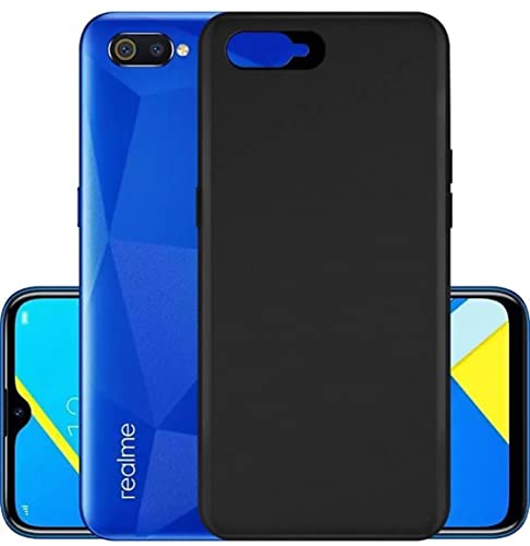 Image of Mobile Back Cover Case for Oppo Realme C1 (Silicone Case|CameraProtection|Black SC1510)