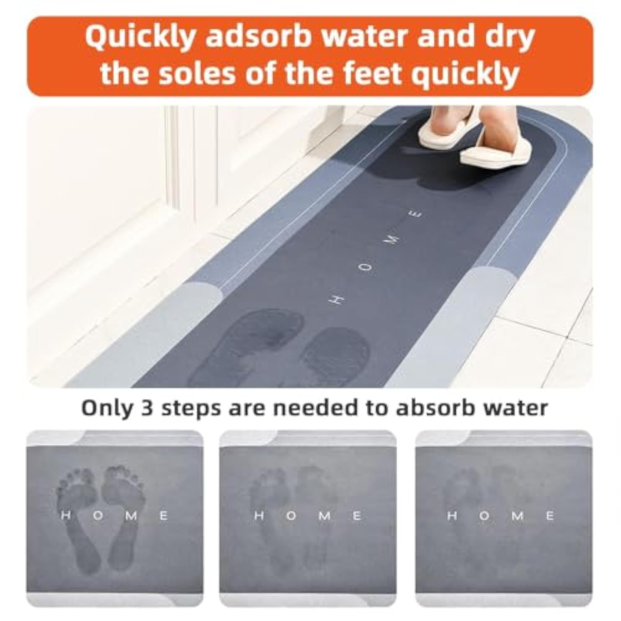 2 Pcs Square Kitchen Mat Set, Multipurpose Floor Mats