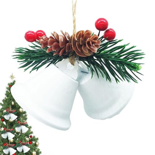 Ornamenti natalizi artificiali, campane natalizie in metallo, decorazione rustica per casa, vacanze, festival, feste, finestre, migliora l'atmosfera