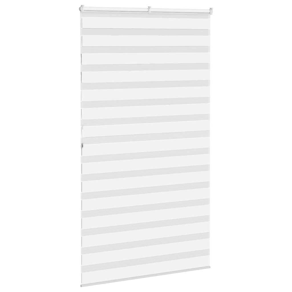Zebra-Rollo, Polyester, 130,9 cm, Weiß, 135 x 200 cm | Doppelschicht, transparent und blickdicht, Wandmontage oder ohne Bohren, verstellbar durch Kette, Kindersicherung