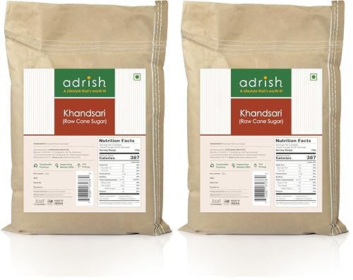 Image of Adrish Zerowaste Organic Desi Khand (5kg) - Unrefined Khandsari | Raw Khand | Unprocessed Sugarcane Khandsari Sugar | Khandsari Sugar | Chemical Free Khand | Pesticides Free Khandsari | Sulphur-free Khand Sugar