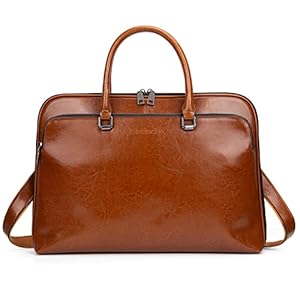Blofinche Laptop Messenger shoulder bag: Genuine Leather work Briefcase 13.3 15.6 inch designer handbag