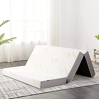 Inofia 10cm Folding Mattress, Trifold Mattress Single Size with Memory Foam and Ultra Soft Removable Cover, Pressure Relief & Supportive, 100-Night Free Trial - Single (190cm X 90cm X 10cm)