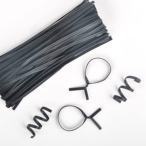 BABYPOEM Twist Ties, 150 PCS, 6.1 Inches, Bread Ties, Black, Reusable, for Bags, for Gardening, Home, Office