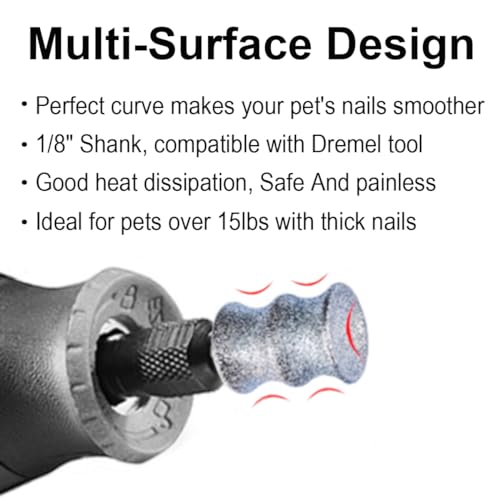 OVATAVO Dog Nail Trimmer Tools for Dremel - Paws Grooming & Smoothing for Medium Large Dogs - 1/8" Dog Nail Grinder Attachment (2XL)