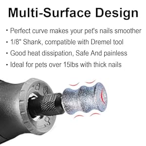 Dog Nail Trimmer Tools for Dremel - Paws Grooming & Smoothing for Medium Large Dogs - 1/8" Dog Nail Grinder Attachment (2XL)