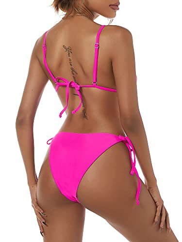 Image of ZAFUL Women's Triangle Bikini Floral String Bikini Set Two Piece Swimsuit Bathing Suits