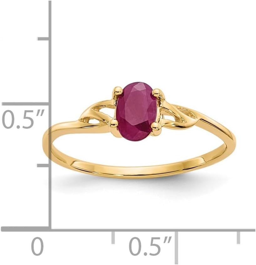 Diamond2Deal 14k Yellow Gold Ruby Solitaire Engagement Ring Size 7 (0.63 ct)