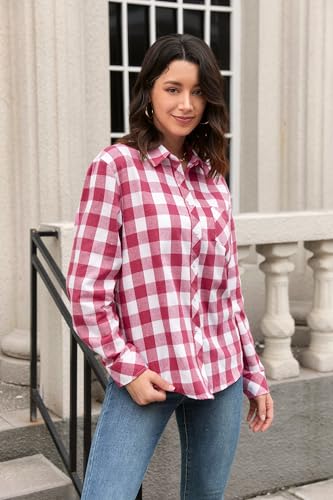 Image of SANGTREE Long Sleeved Flannel Shirt Button Down Plaid Shirts