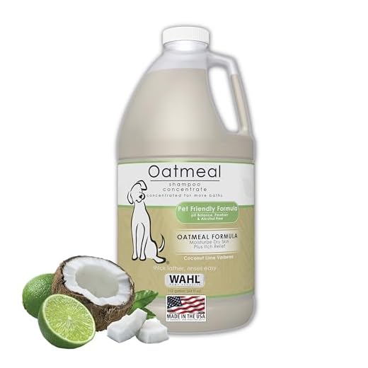 Wahl USA Dry Skin & Itch Relief Pet Shampoo for Dogs – Oatmeal Formula with Coconut Lime Verbena Scent - 64 Oz - Model 821004-050