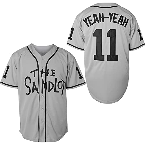 The Sandlot Benny Jersey The Jet Rodriguez Michael Squints Palledorous Alan Yeah-Yeah McClennan Movie Baseball Jersey (11 Yeah-Yeah Grey, Medium) - image 1