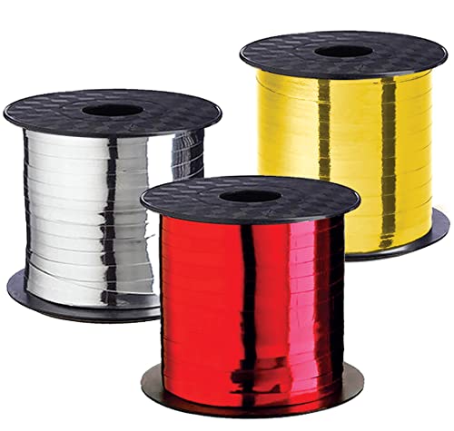 Curling Ribbon Christmas Holiday Valentine Day Gift Ribbons Xmas Set Clearance 3 Rolls Red Gold Silver Curly Thin Metallic Holidays Gifts Wrapping & Decoration #TOP24