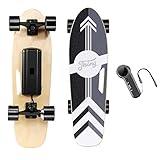 Caroma Elektro-Skateboads für Anfänger, 350 W elektrisches Longboard, 20 km/h hohe Geschwindigkeit, 12 km Reichweite, 7-lagiges Ahorn Retro-Skateboard für Kinder und Erwachsene