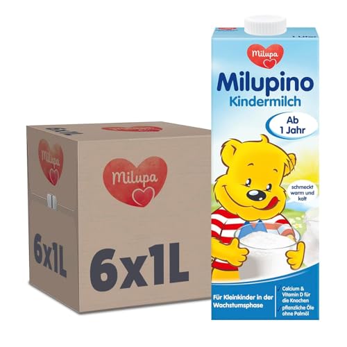 Milupa Milupino Kindermilch – Ab 1 Jahr – Trinkfertige Kindermilch für Kleinkinder in der Wachstumsphase – 6 x 1 L