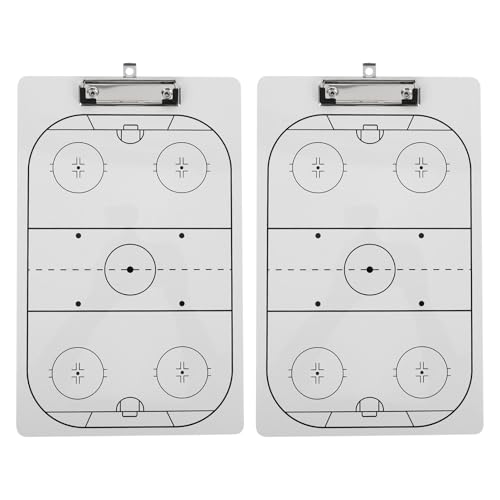 BESPORTBLE Portapapeles de Entrenadores de Hockey 2 Piezas, Tablero Táctico de Hockey Borrable en Seco, Accesorio de Entrenamiento Portátil para Equipo Deportivo, Pizarra para Práctica