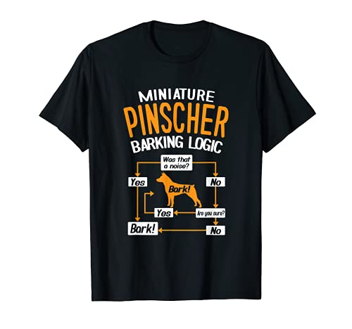 Miniature Pinscher Barking Logic Dog Lover T-Shirt, Black