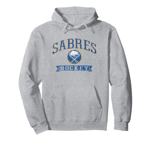 Buffalo Sabres Vintage Hockey Gray NHL Officially Licensed Pullover Hoodie