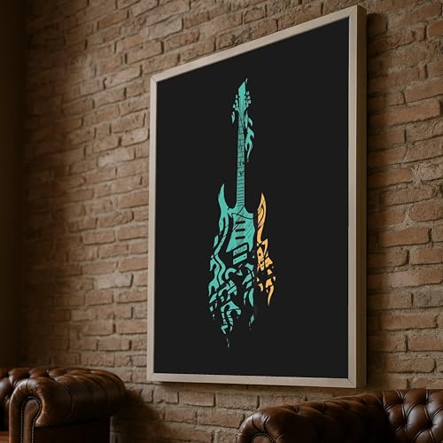 Tableau d'instrument de rock grand format toile guitare contemporaine pour salon mélomane