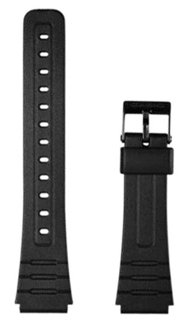 SURU® 18mm Resin Watch Strap (Black) Replacement for Casio Watch Models