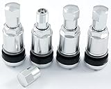  4 Stück 11,3mm Aluminium-Ventil Felgenventile Metall-Ventil Silber Leicht