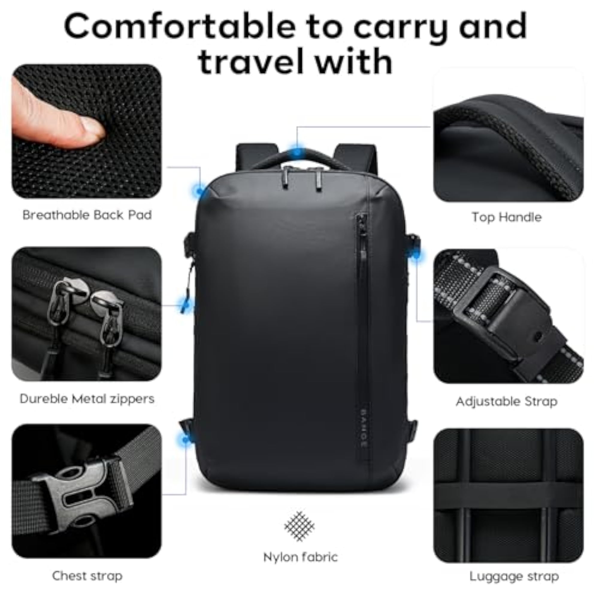 Travel Backpack with 15.6 Inch Laptop Compartment