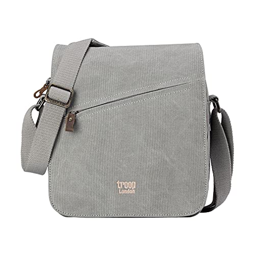 Trp0238 Troop London Classic Canvas Across Body Bag - Ash Grey
