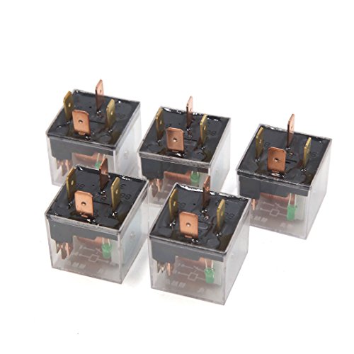 Relé de potencia coche DC 24V 80A de 4 pines SPST en carcasa transparente pack de 5 unidades