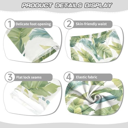 KLL Tropical Banana Leaf Toddler Girl Basic Leggings Stretch Full Length Lounge Pants Running3