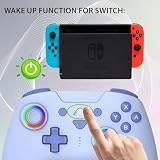 Subsonic Bezprzewodowy kontroler do Switch i Switch 2 – bezprzewodowy kontroler Bluetooth z diodami LED, wibracjami i 6-osiowym żyroskopem - niebieski