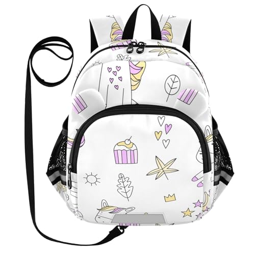 Toddler Backpack Leash Preschool Backpack Small Kids Backpacks for Girls Boys 3-6 Anti-Lost Baby Harness for Walking Star Unicorn