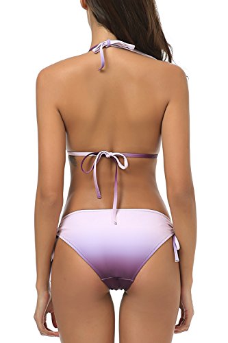 Wetopkim Women's Bikini Swimsuit Sexy Two Pieces for Beach Halter String Bikini Sets Back Tie Strappless Swimwear — view 5