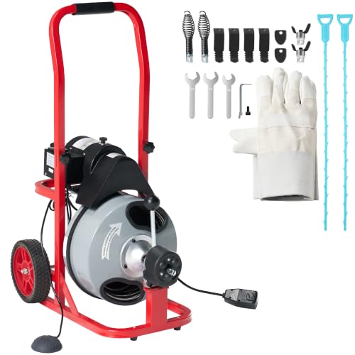 Albott 100 FT x 1/2 Inch Auto Feed Drain Cleaner