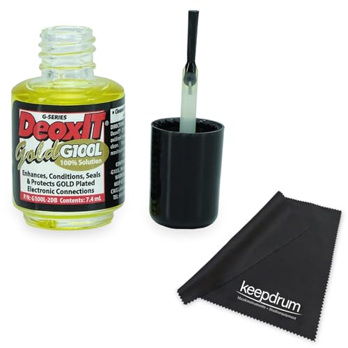 DeoxIT G100L-2DB Gold flacon nettoyant avec pinceau et microfibre Keepdrum