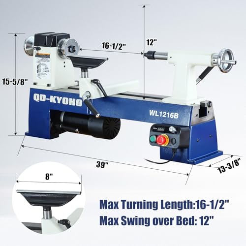 QD-KYOHO 12x16.5 Inch Wood Lathe