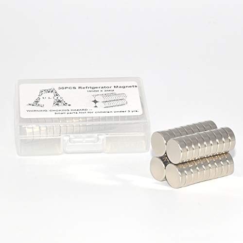 36 imanes redondos para refrigerador de níquel cepillado miniatura 7