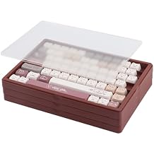 Hyekit Keycaps Storage Box, 3th Floor PBT Dustproof Display Case, 180 Keys Visible Top Cover Keycaps Collection Box for Cherry MOA XDA SA OEM MSA DSA Mao Profile Mechanical Keyboard Keycap Brown