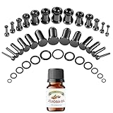 WINSENET 26Pcs Ear Stretching Kit 1-7mm Ear Gauge Stretching Kit Stainless Steel Gauges for Ears with Aftercare Jojoba Oil Ear Expander Set for Women Men Black