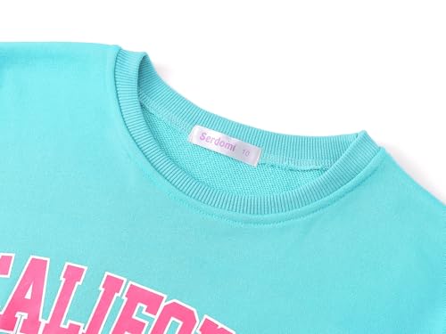 Crop Sweatshirt for Little & Big Girls - Cool Top Clothes Stylish Graffiti/California/New York Size 6-183