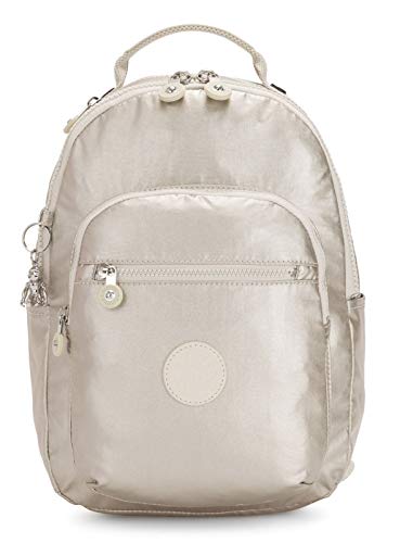 Kipling SEOUL Mochila escolar  35 cm  14 liters  Dorado  Cloud Metal