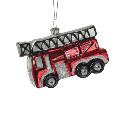 Christbaumschmuck Feuerwehrauto Glas Baumkugel Weihnachtsbaum...