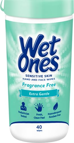 image for Wet Ones Hand and Face Wipes, Sensitive Skin Wipes | Unscented Wipes