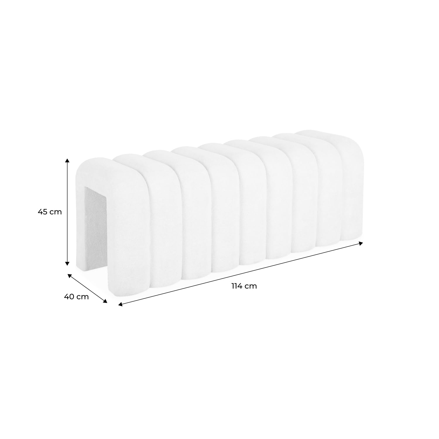 sweeek - Banc. Bout de lit Blanc Contemporain en Tissu Orange