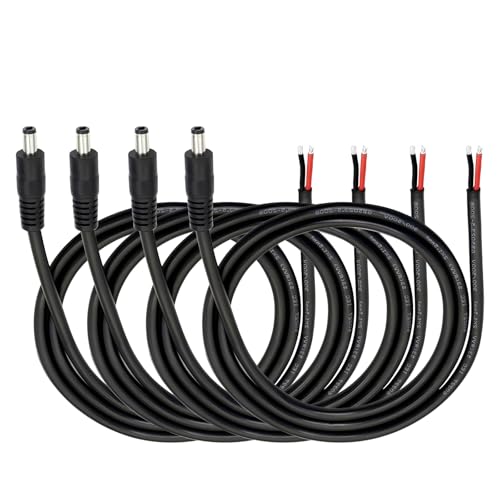 Câble d'alimentation CC 16 AWG pour brancher vos éclairages et caméras JLY 4 pièces