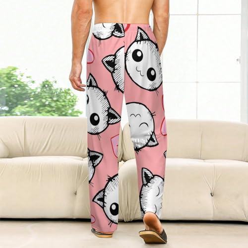 Pantalon de détente femme long à poches pyjama motifs chats taille S