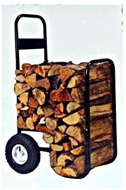 OSJL Firewood Hand Truck Caddy - with Cover - 250lb Cap -Non Flat Wheels Cart