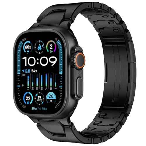 aiktet �`�^���X�e�����X�X�`�[���r���v�o���h �N�C�b�N�����[�X�t�� Apple Watch All Series 11-1 �T�C�Y 38/40/41/42/44/45/Ultra 3-1 49mm�ɑΉ� �X�|�[�c���O�W���A���[���^���X�g���b�v �j����