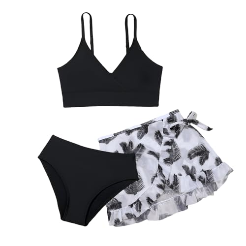 LYZOURBB Badeanzug für Teenager-Mädchen, 3-teilig, Bikini-Set,...