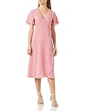 Vila Damen Vilovie S/S Wrap Midi Dress/Su - Noos Kleid, Pink Yarrow/AOP:alini, 42 EU