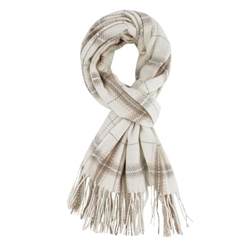 CYian Winterschal für Damen, Kaschmir-Haptik, kariert, Schal, Decke, Schals, Winter, Herbst, Schals und Wraps, große Schals, Beige, 180 * 90 cm
